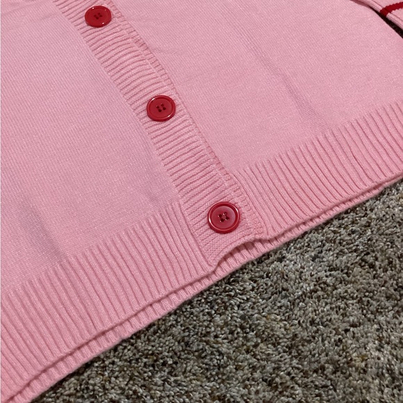 Findthy Sweater Women Knitted Pink Cardigan Valentines Heart Printed Bottons - Picture 8 of 12